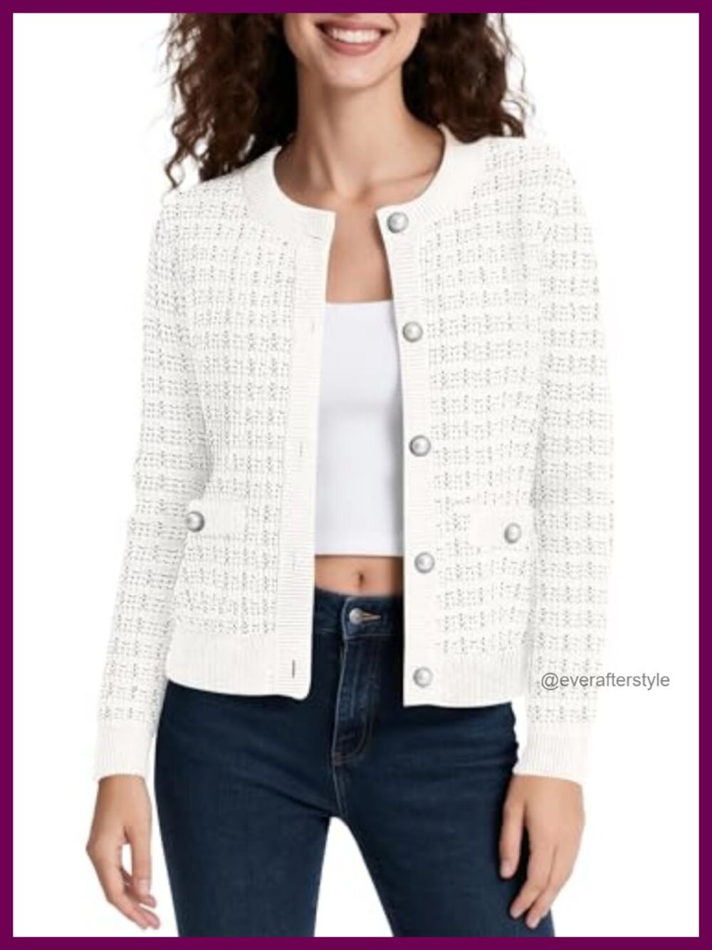 Women's Cropped Cardigan Knit Button Down Long Sleeve Sweater Jacket
